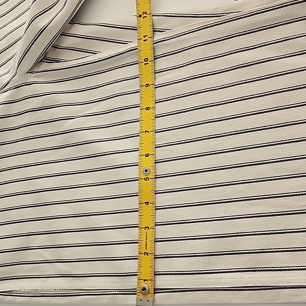 NWT Adam Lippes Stripe Caind Cotton Denim Wide Leg Ankle Pants In Canvas/Indigo - Picture 7 of 13